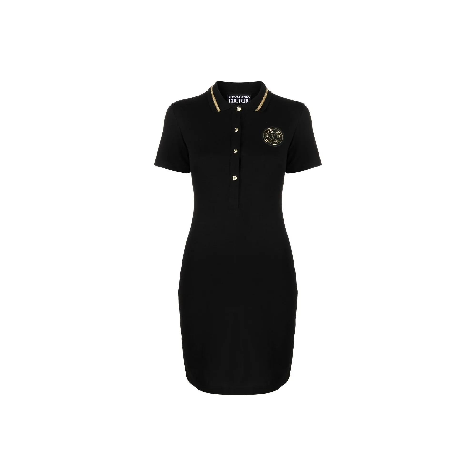 VERSACE JEANS COUTURE SS23 Short Sleeved Dress Women's Black