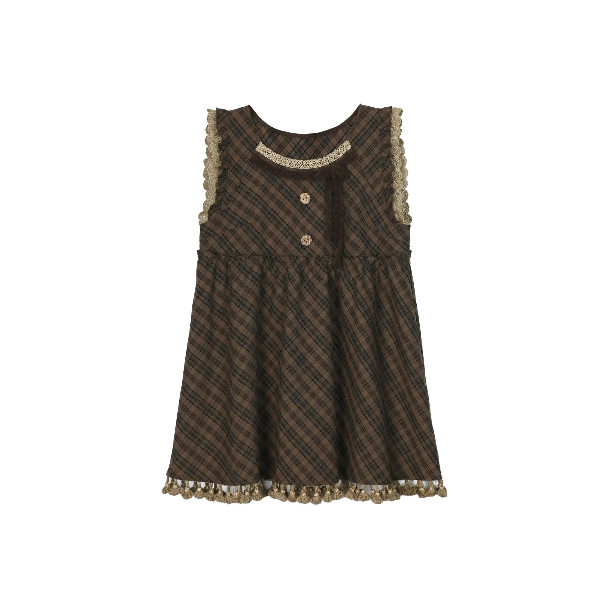 SNBL Короткий рукав Платье Женское Коричневое