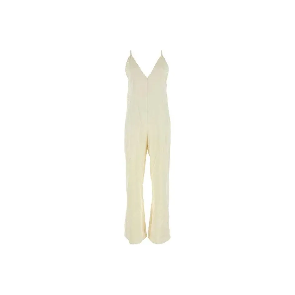 JIL SANDER V-Neck Scallop-Edge Jumpsuit