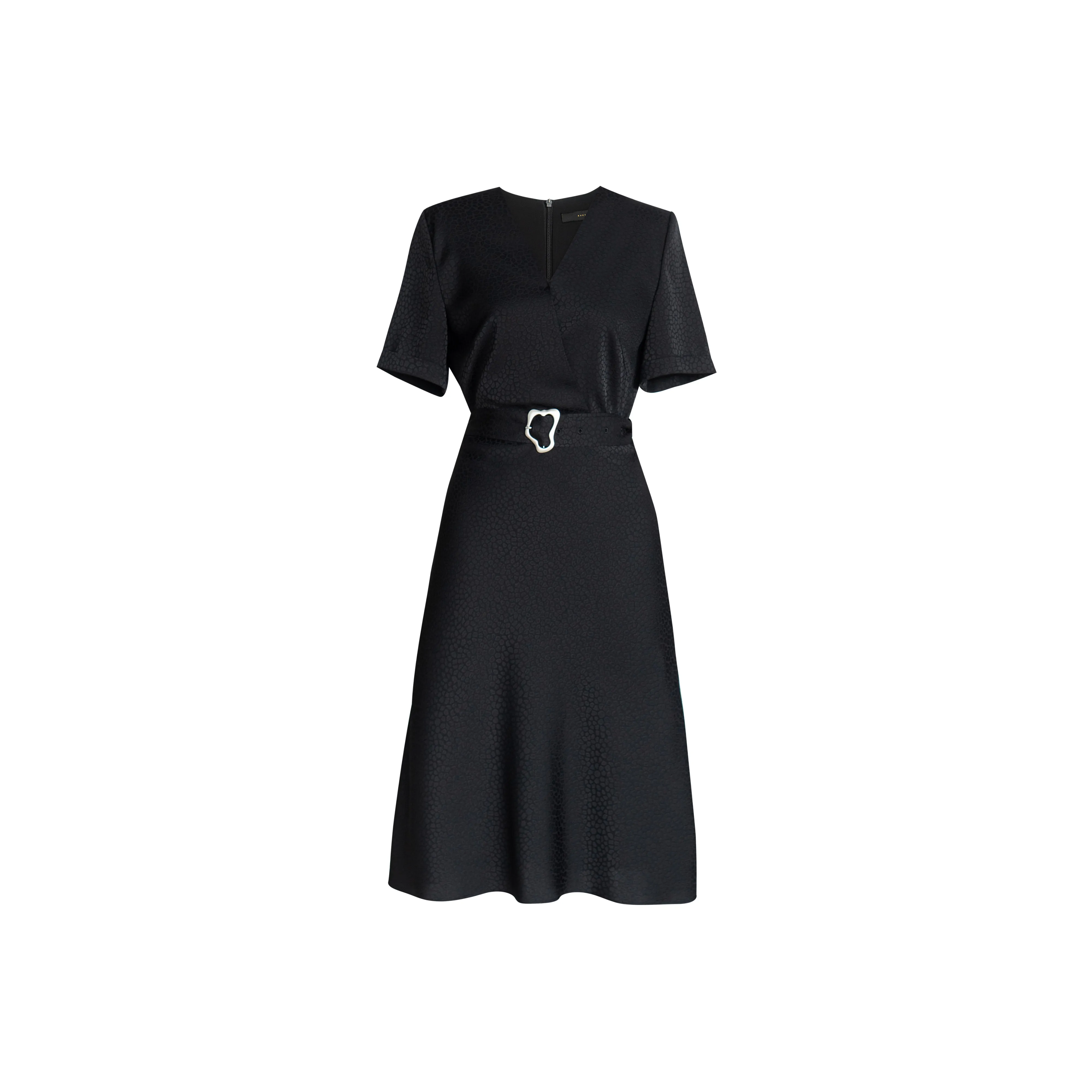 ROEYSHOUSE Короткое платье с короткими рукавами женское черное