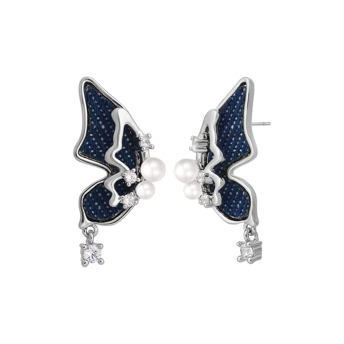 Серьги с камнями "Кончик пальца" из меди женские