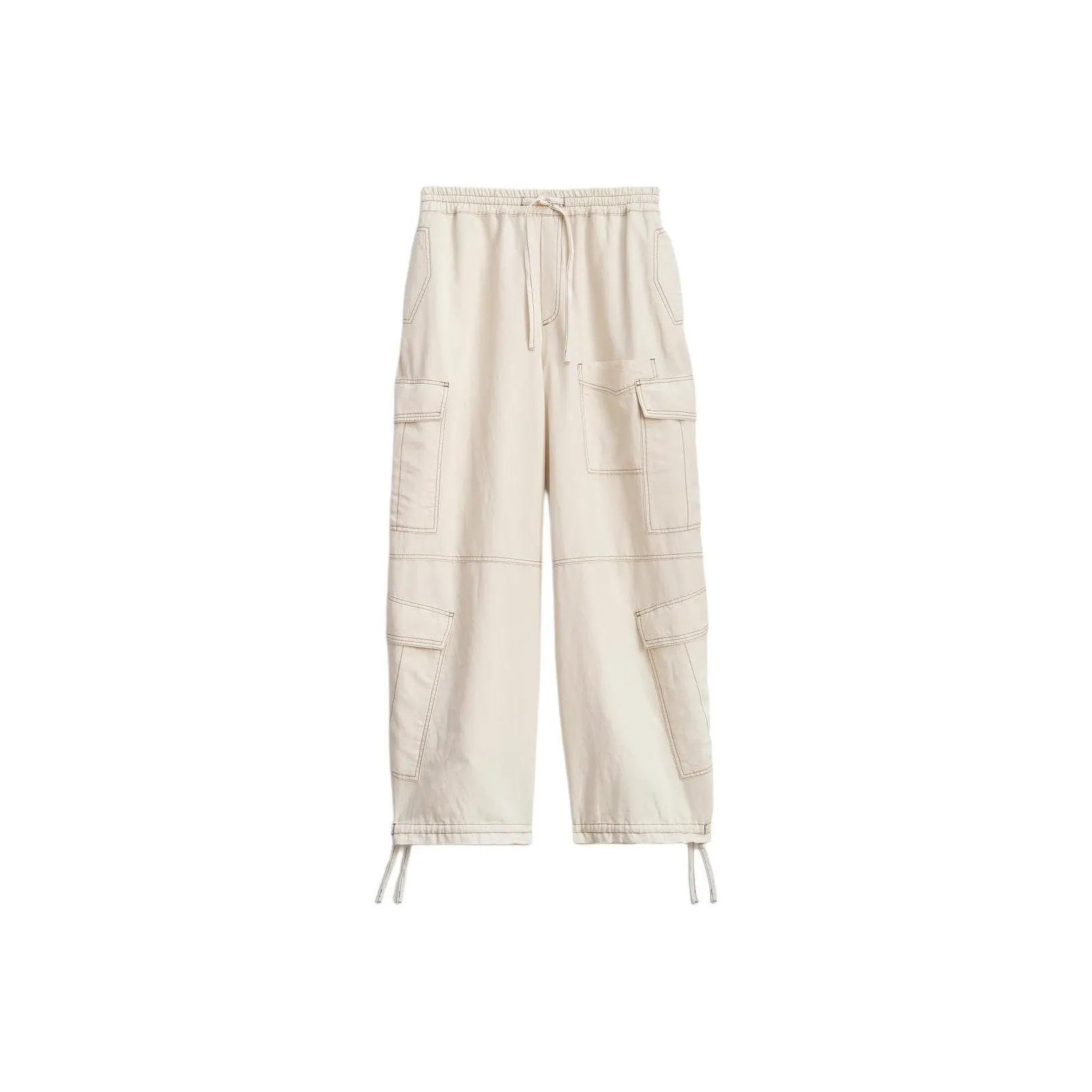 ZARA Карго Брюки Мужские Натуральный Белый