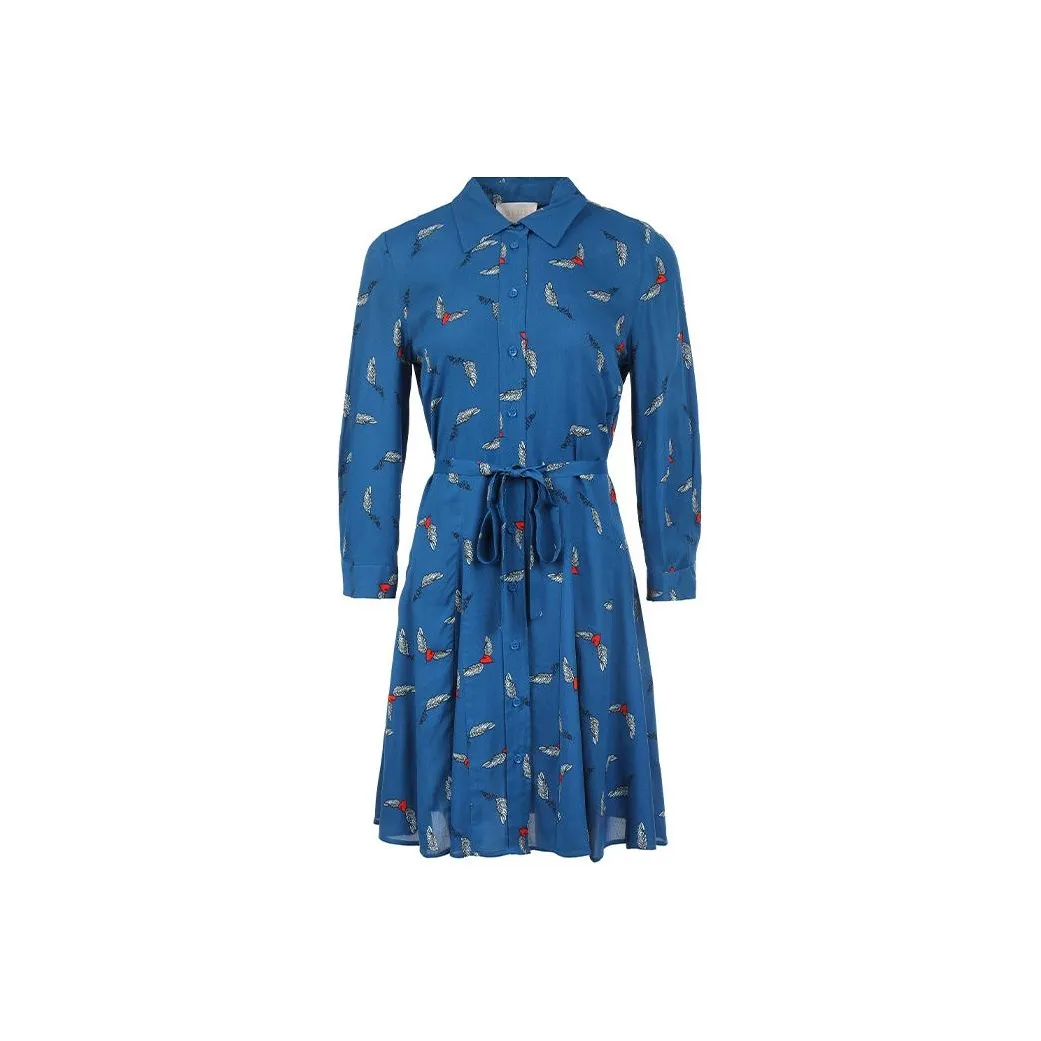 I BLUES SS24 Long Sleeved Dress Women's Blue