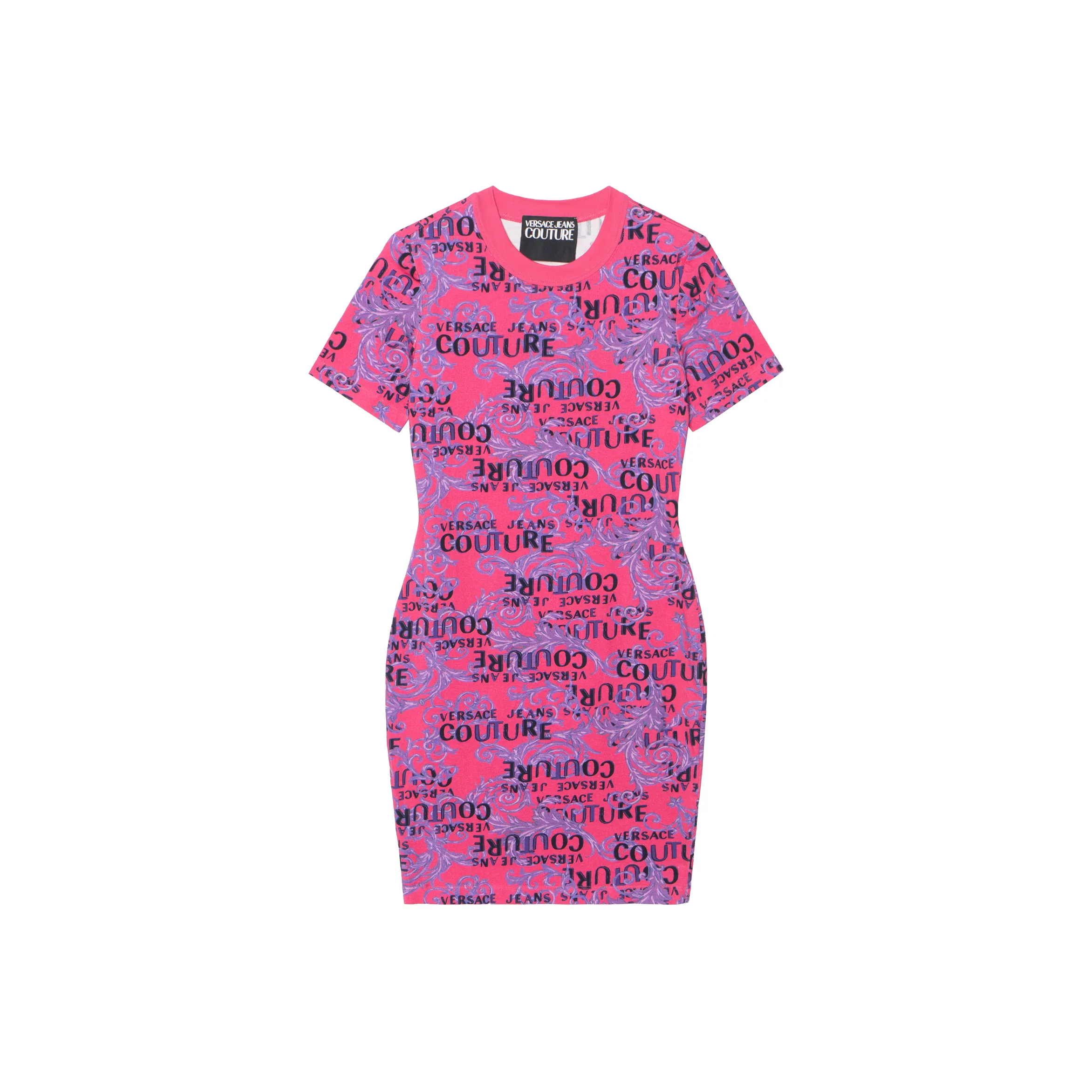 VERSACE JEANS COUTURE Short Sleeved Dress Women's Rose Red