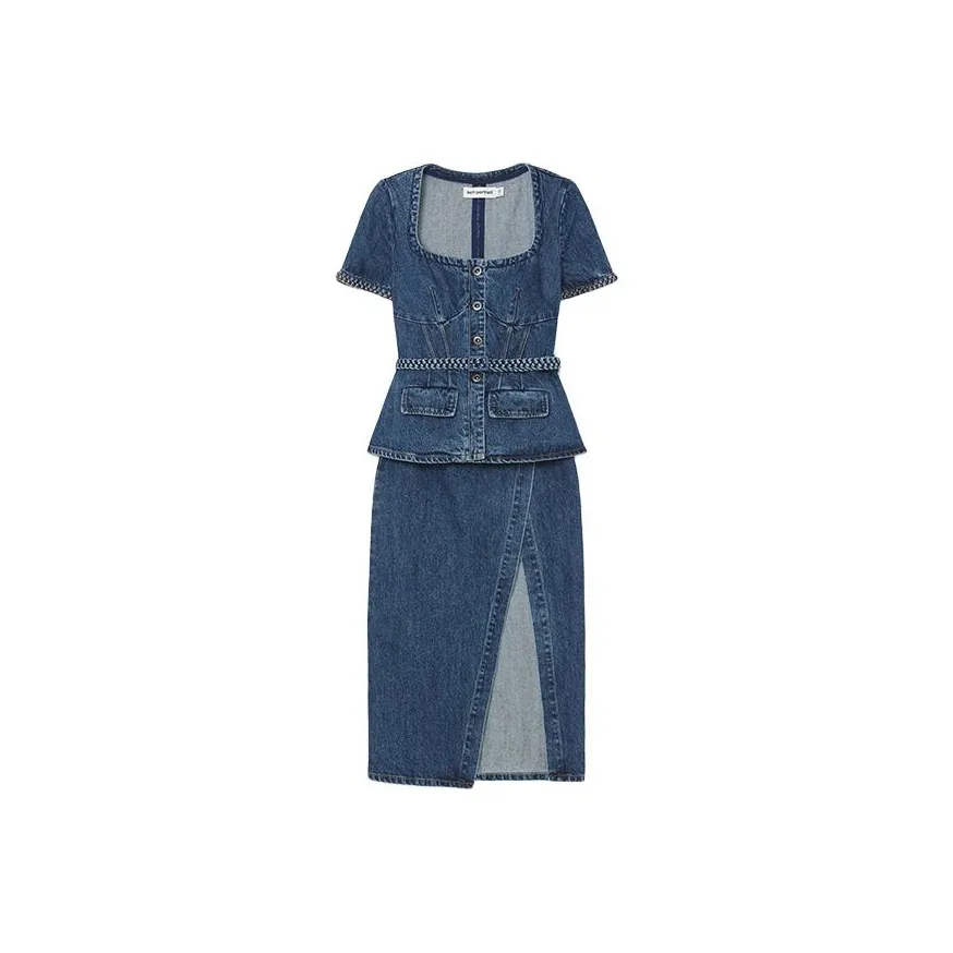 Self portrait Two Piece Denim Suit