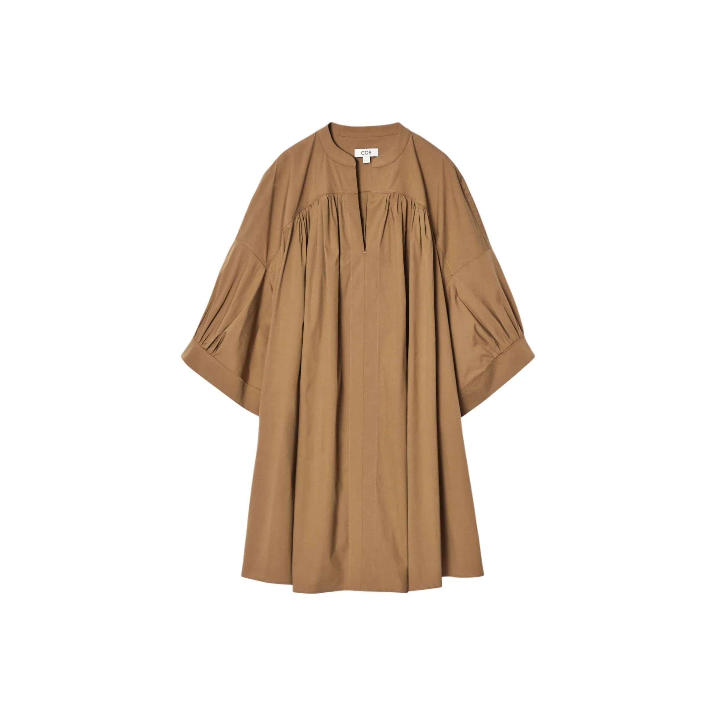 COS Short Sleeved Dress Women's Light Brown