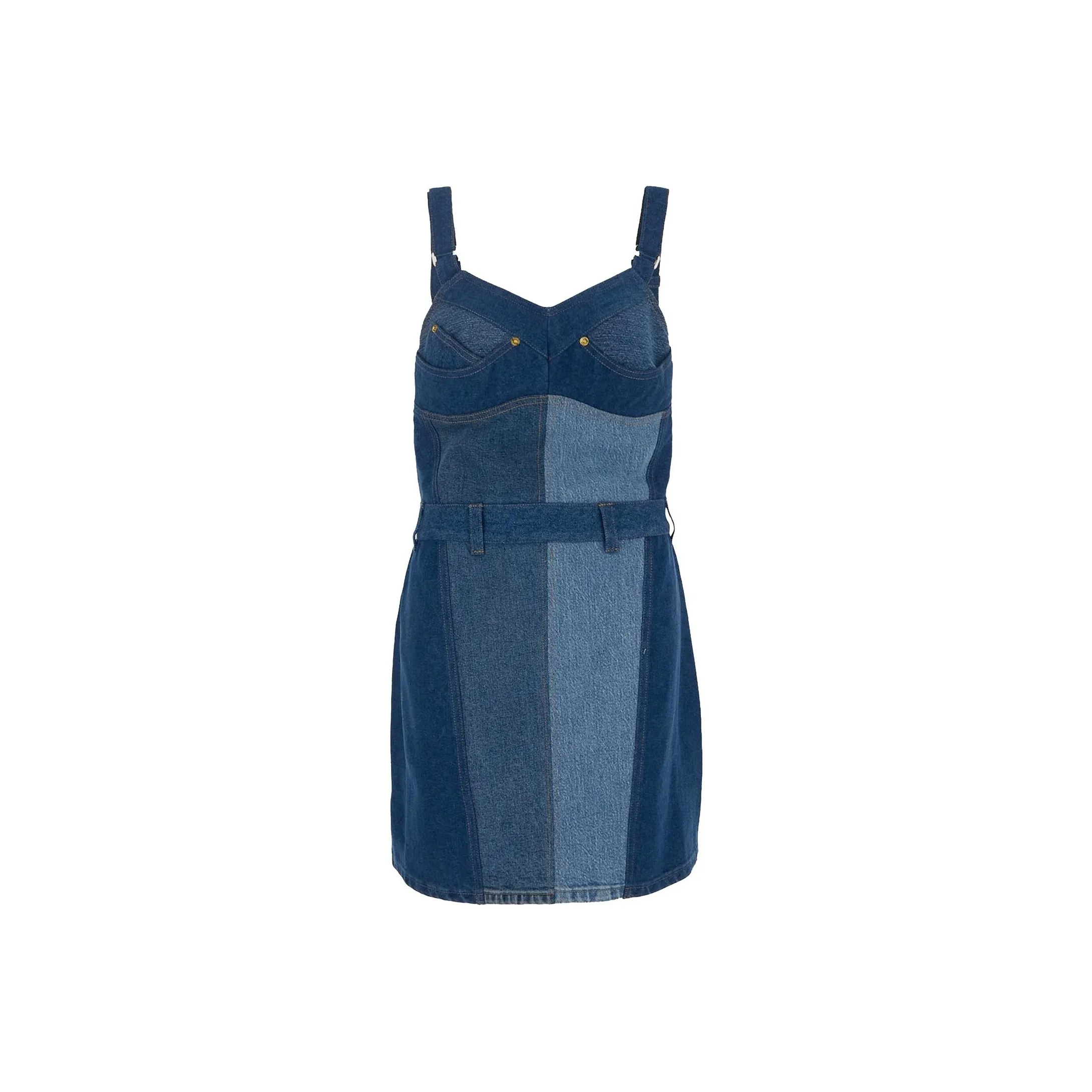 Marine Serre Panelled Denim Mini Dress