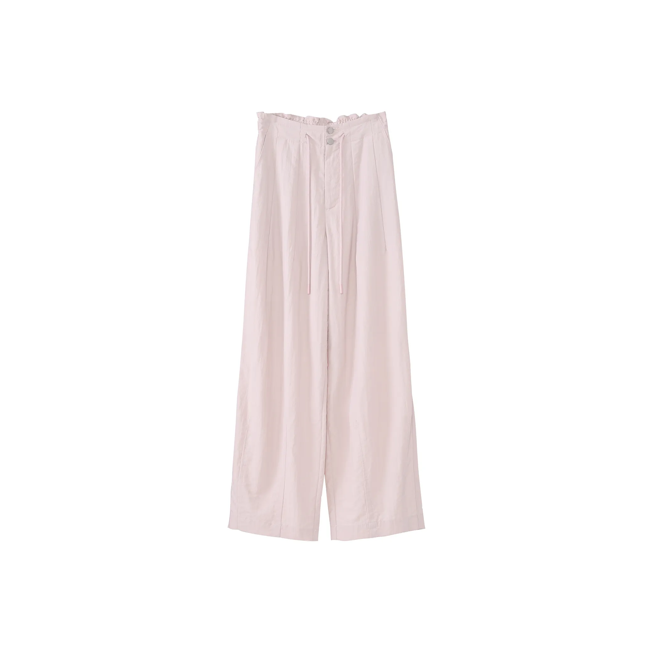 Fstudio Корейский стиль HIGH RISE Два пуговицы Шнур Юный Повседневные брюки Женские Розовый