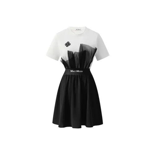 MacyMccoy Black Женские Короткие Платья с Рукавами