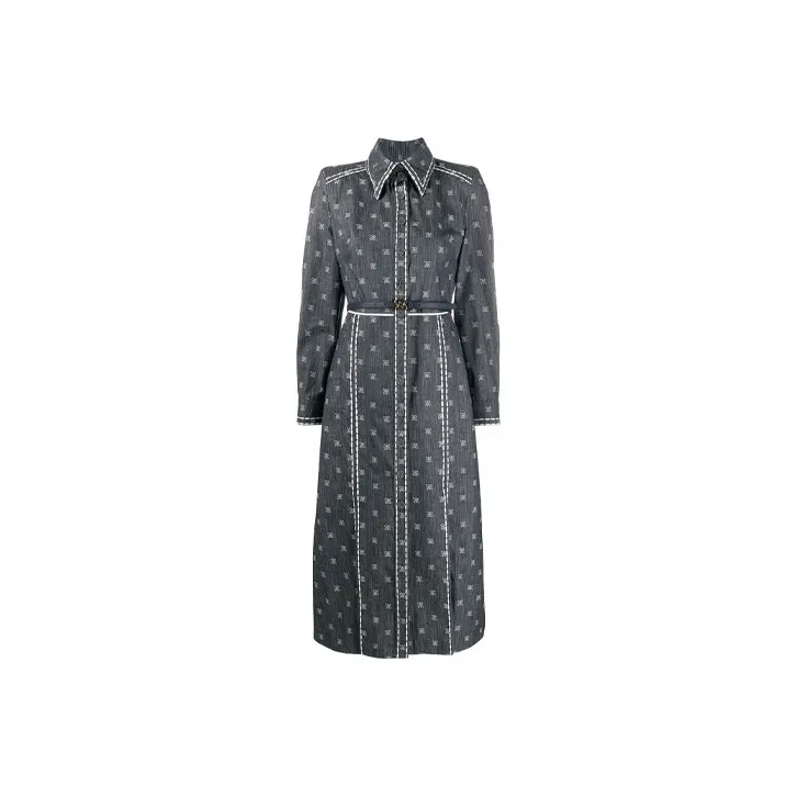 FENDI Long Sleeved Dresses Women's Dark Blue