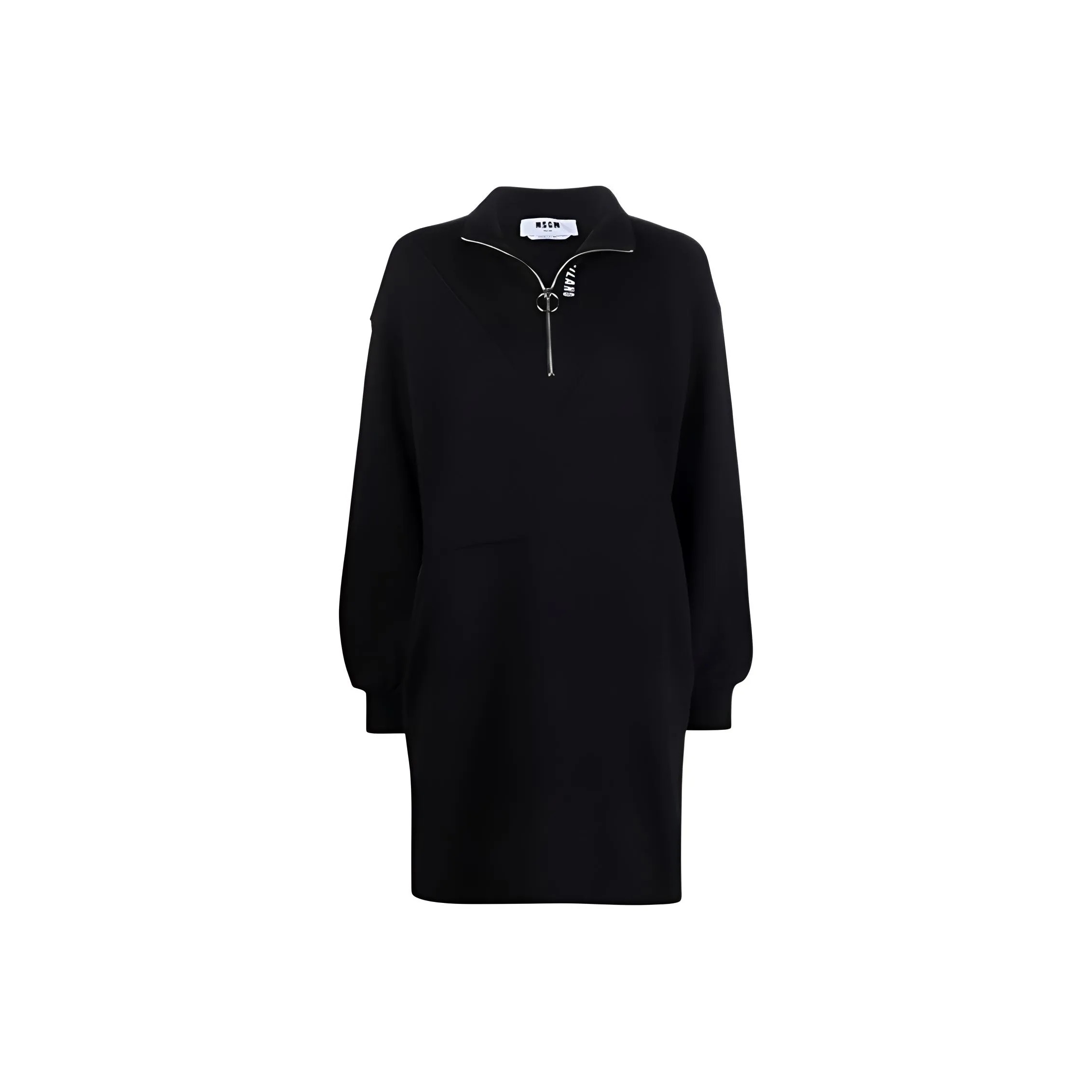 MSGM Черное Женское Длинное Платье с Рукавами