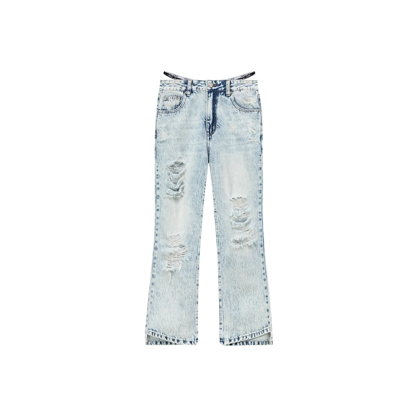 CHUU Светло-синий деним женские джинсы