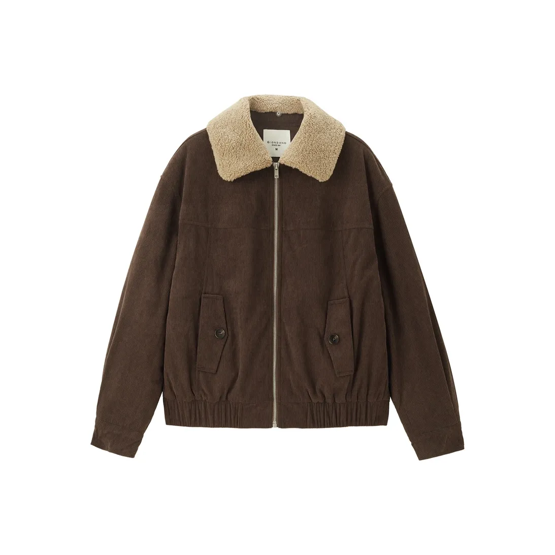 Giordano Хлопковый пуховик женский цвет умбра-коричневый