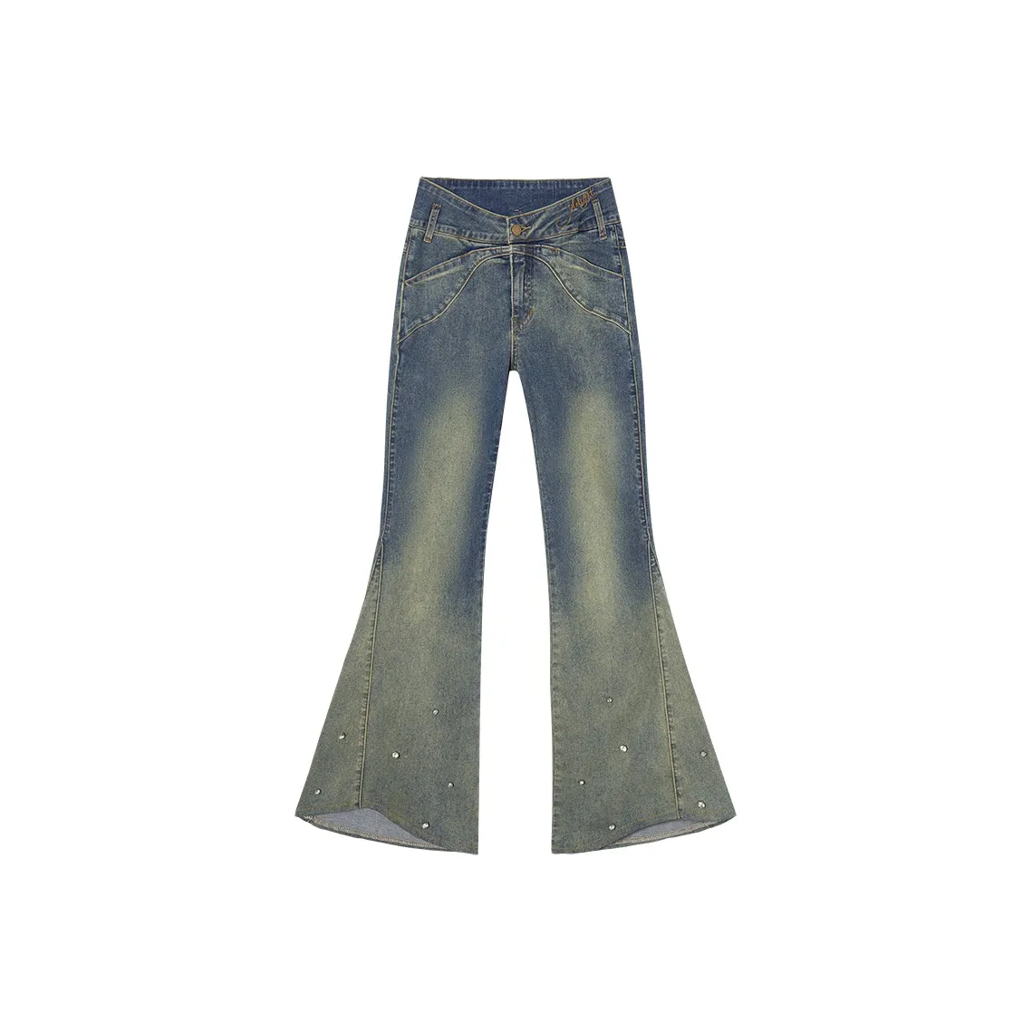 EPTISON WOMAN Джинсы Женские Винтажный Деним Синий