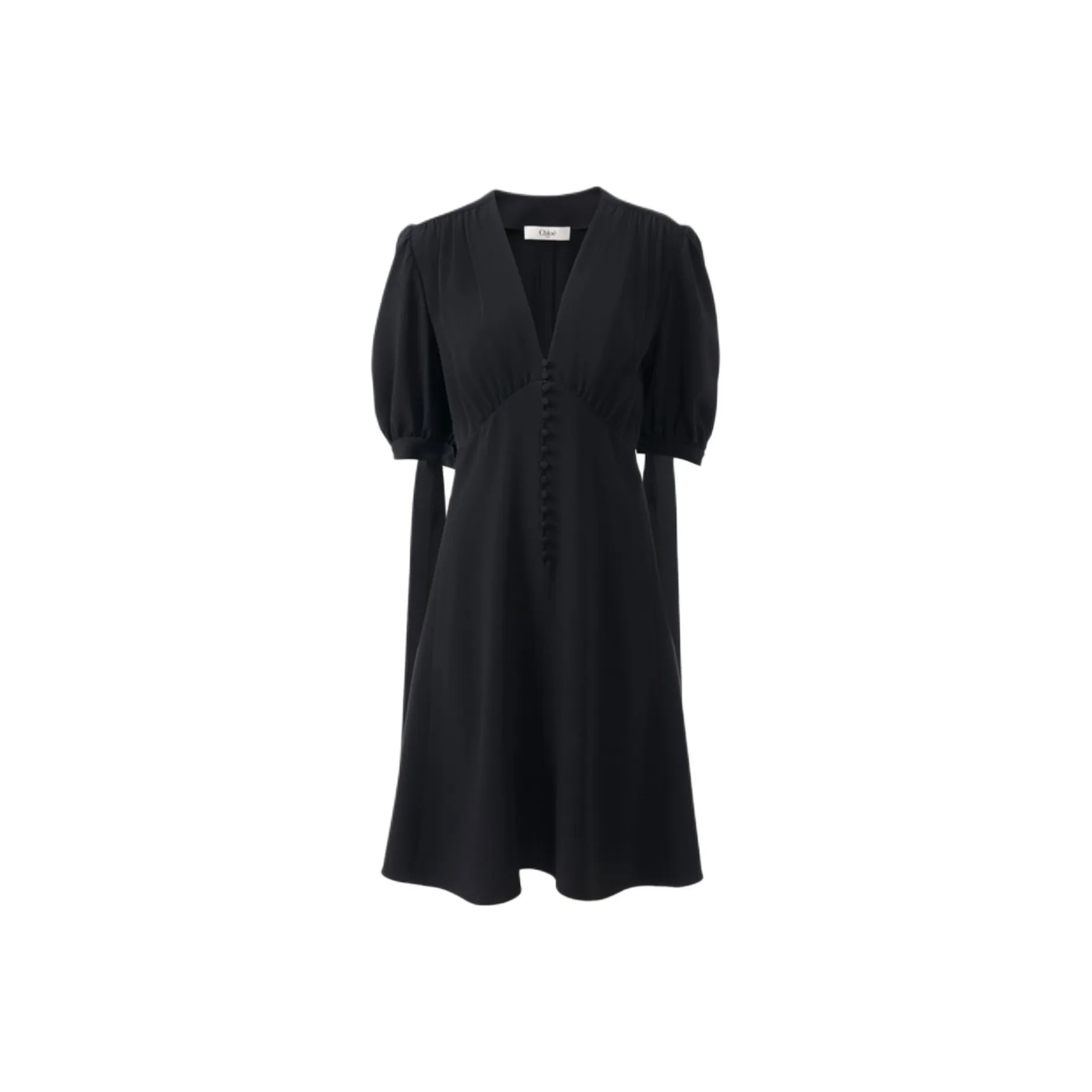 Chloé V Neck Puff Sleeved Mini Dress