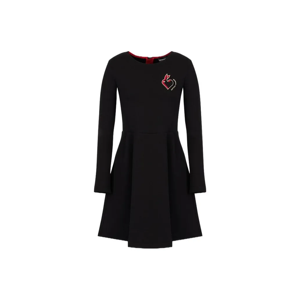 EMPORIO ARMANI SS23 Long Sleeved Dress Women's Black