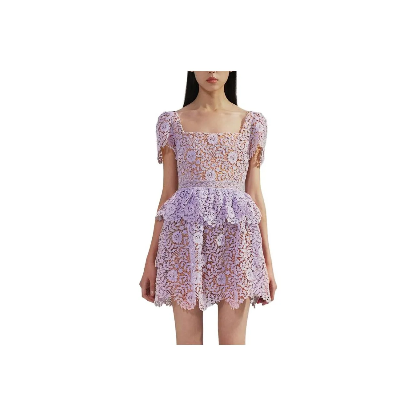 Self portrait Short Sleeved Dresses Women's Lilac