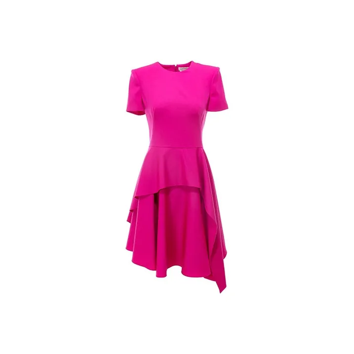 Alexander McQueen Короткий рукав Платье Женское Розовое