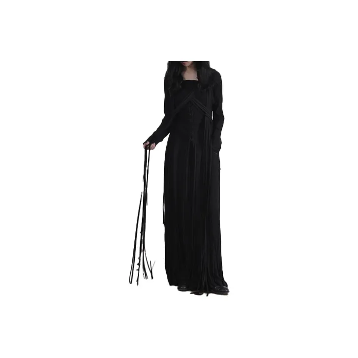 Yohji Yamamoto Long Sleeved Dresses Women's Black