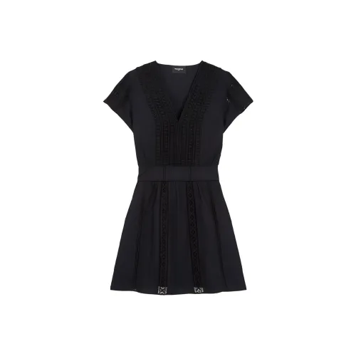 THE KOOPLES Черное Женское Короткое Платье с Рукавами