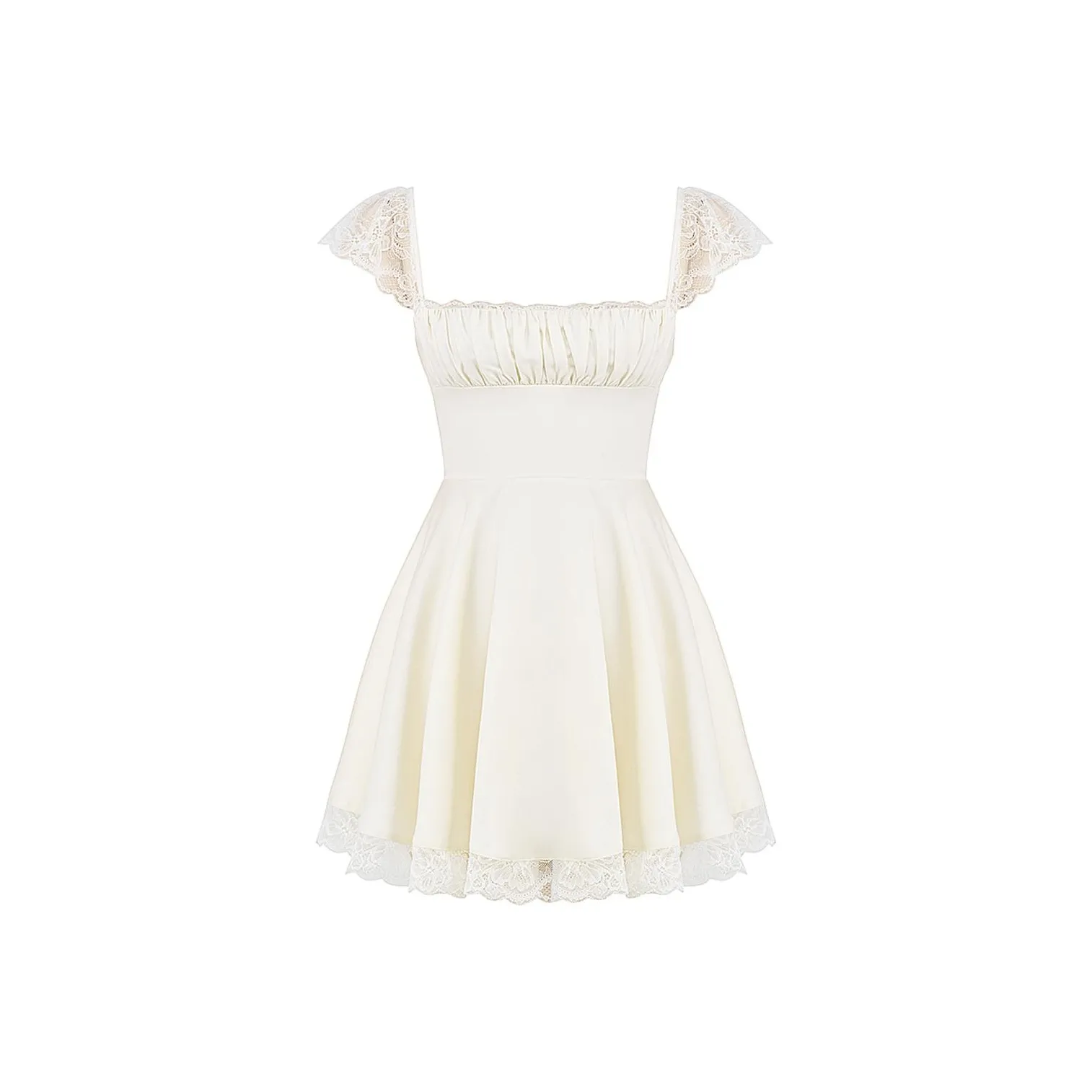 HOUSE OF CB KAIA Short Sleeved Dress Women's IVORY/Ivory White