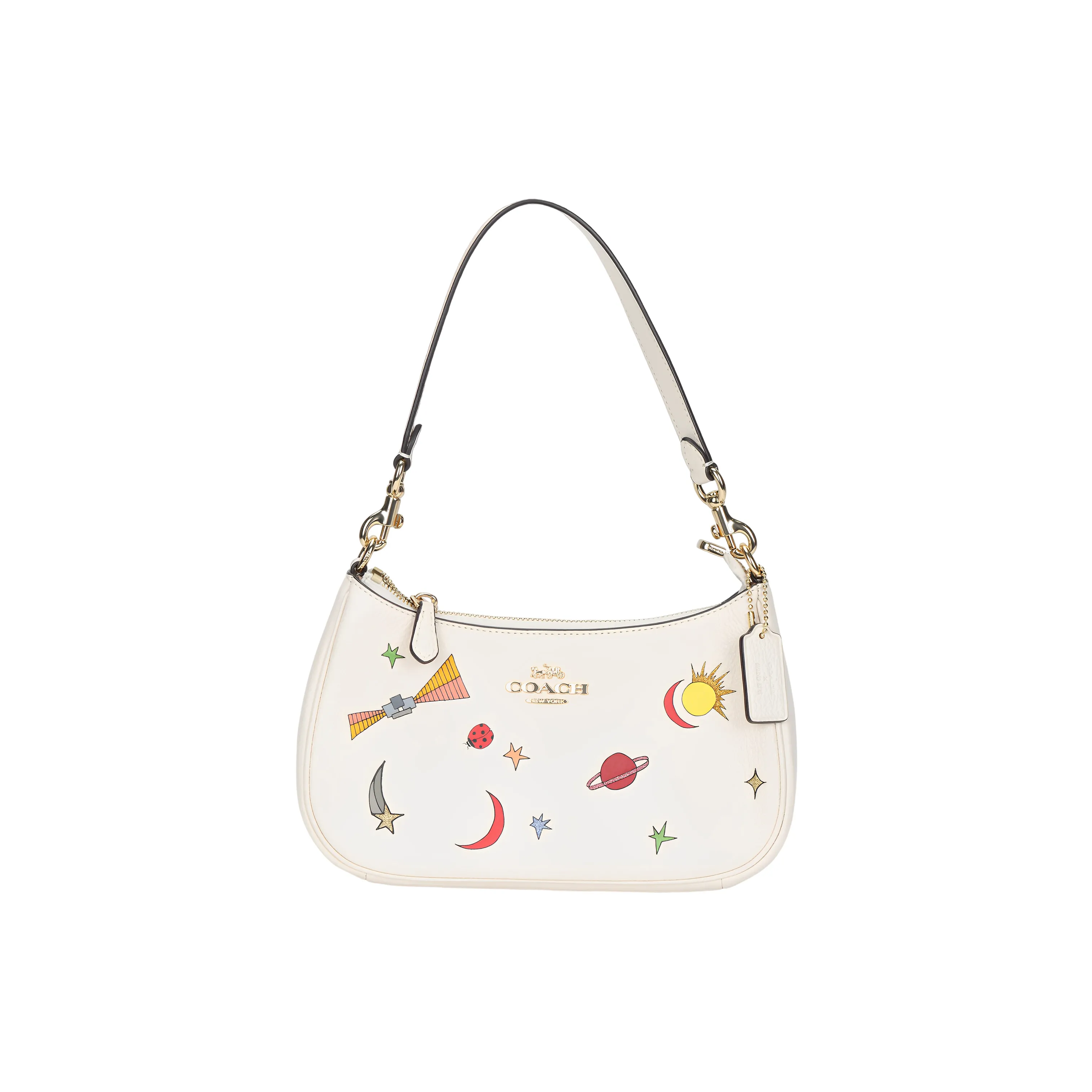 COACH Teri Кожа Сумка через плечо Сумка Средний Женская Меловый Разноцветный