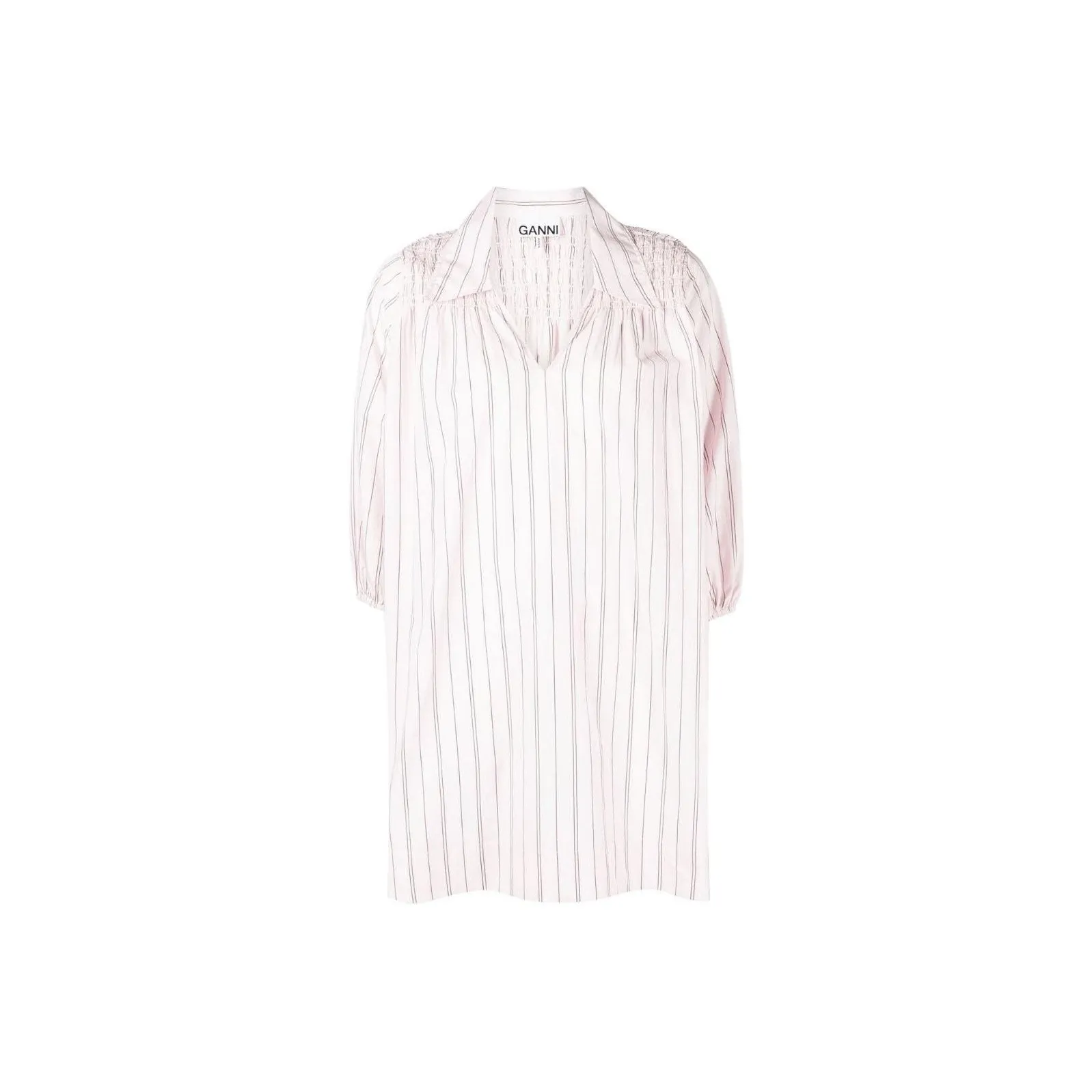 GANNI Striped Mini Shirt Dress
