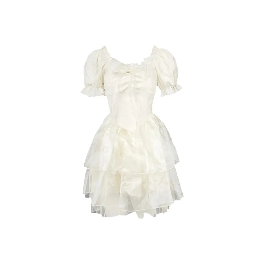 PAVLISOVA Короткое платье с короткими рукавами женское абрикосового цвета