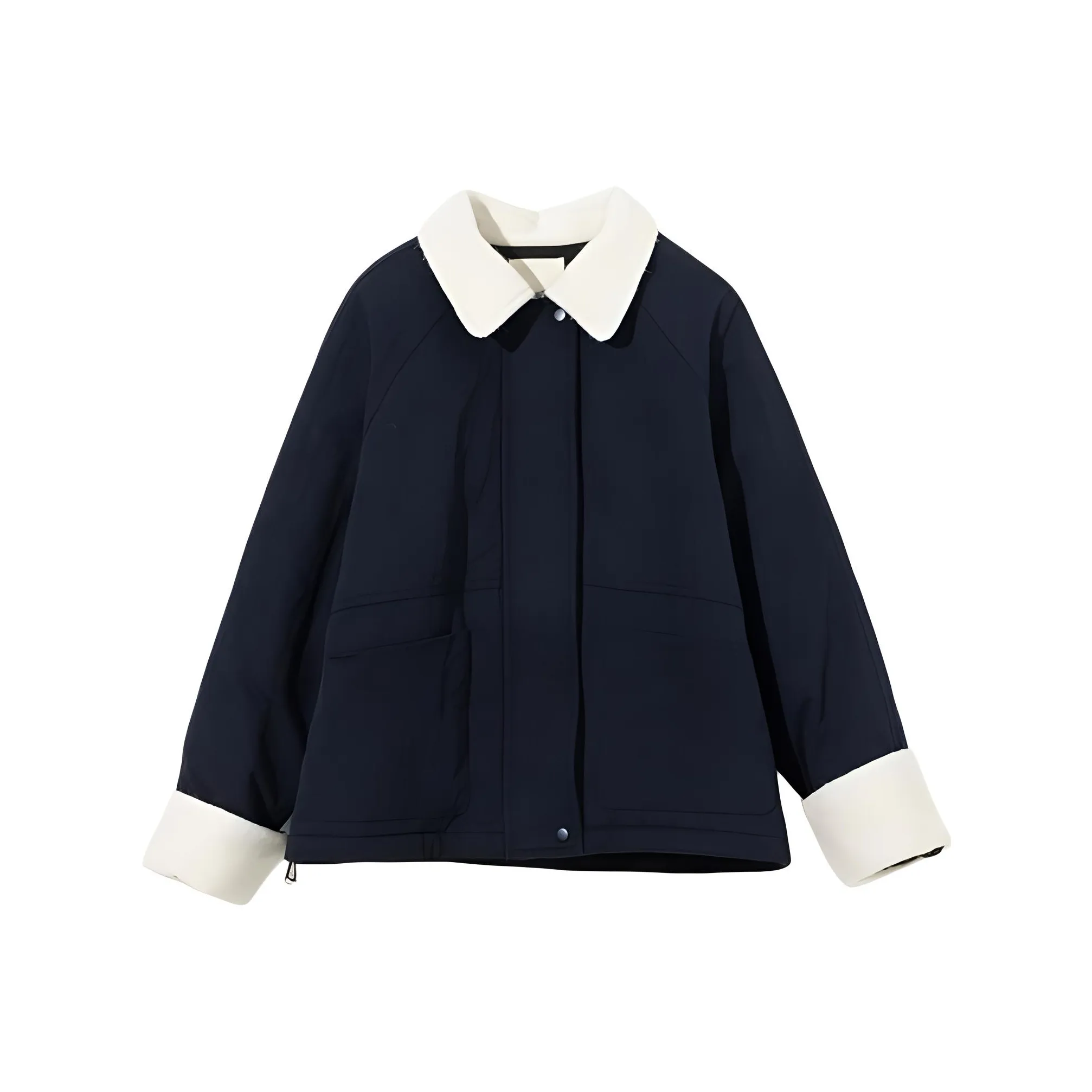 ZIMO Хлопковый пуховик женский темно-синий