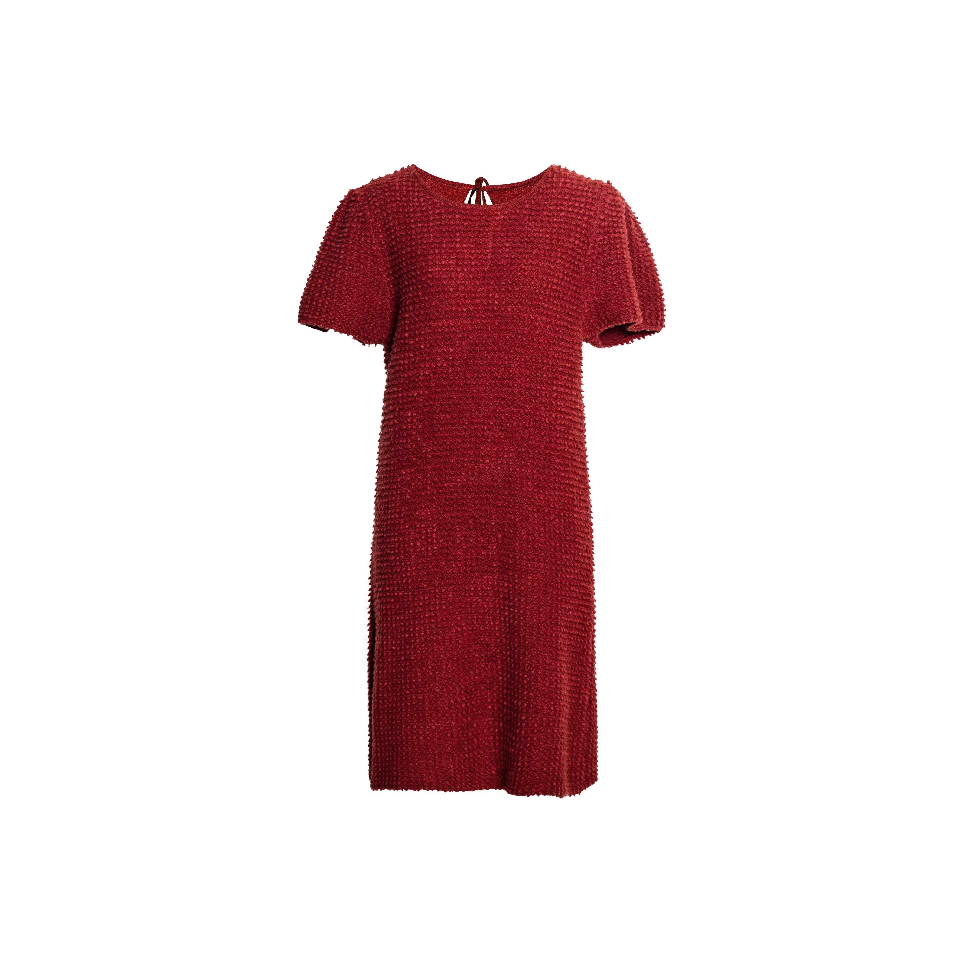 ROEYSHOUSE Короткое платье с короткими рукавами женское кирпично-красного цвета