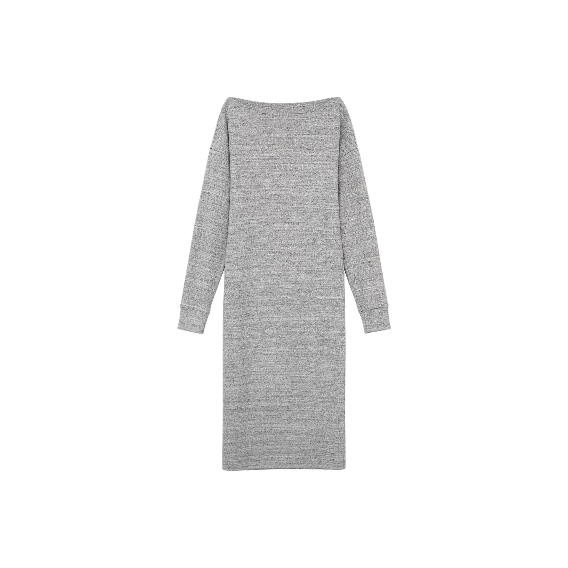 MUNJOUR Long Sleeved Dress Women's Elegant Gray