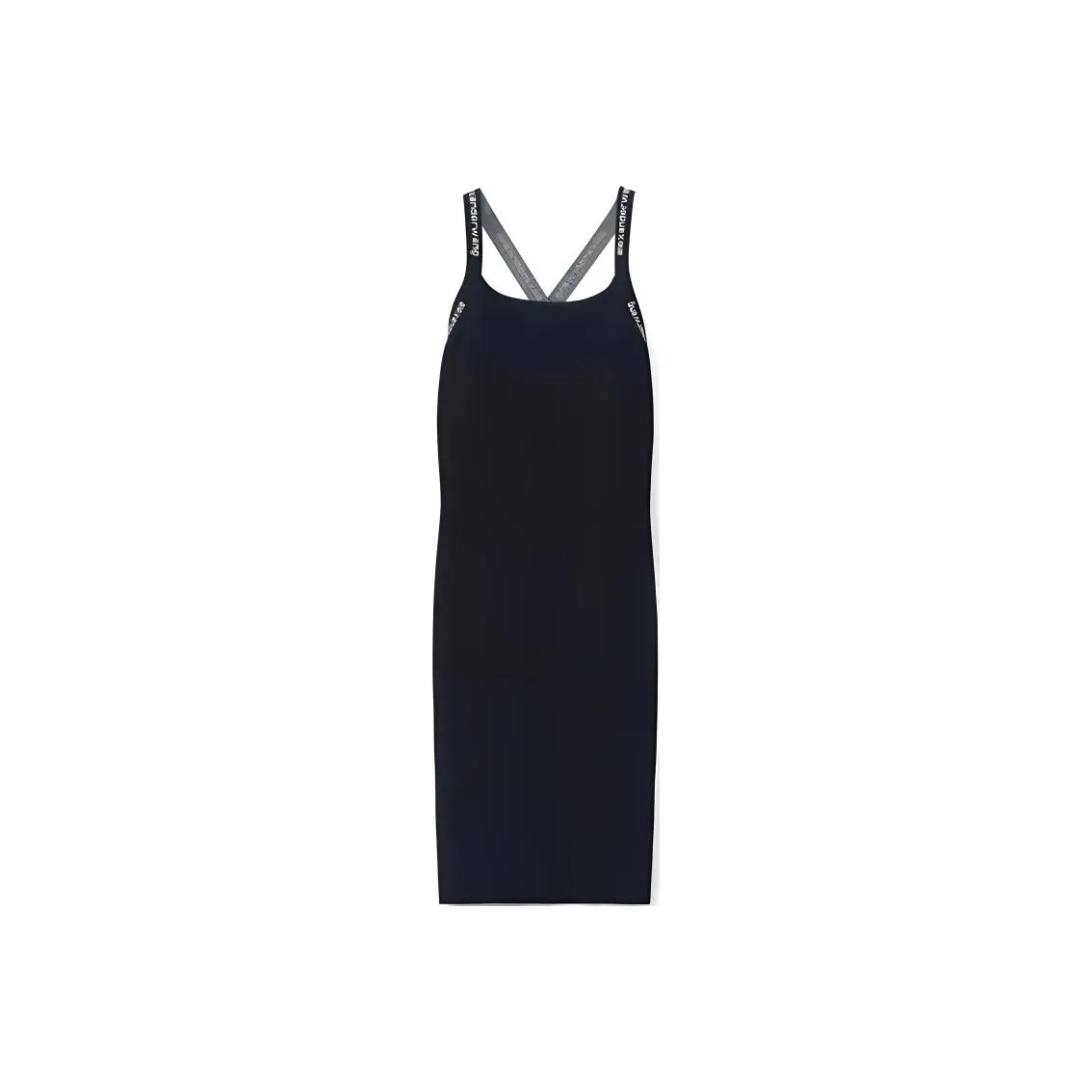 Alexander Wang Bodycon Logo Jacquard Trims Tank Dress Black