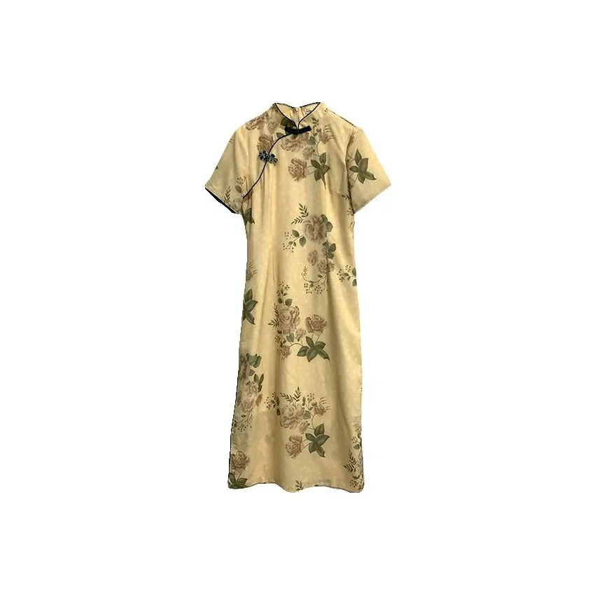 JK&JS Желтое Женское Короткое Платье с Рукавами