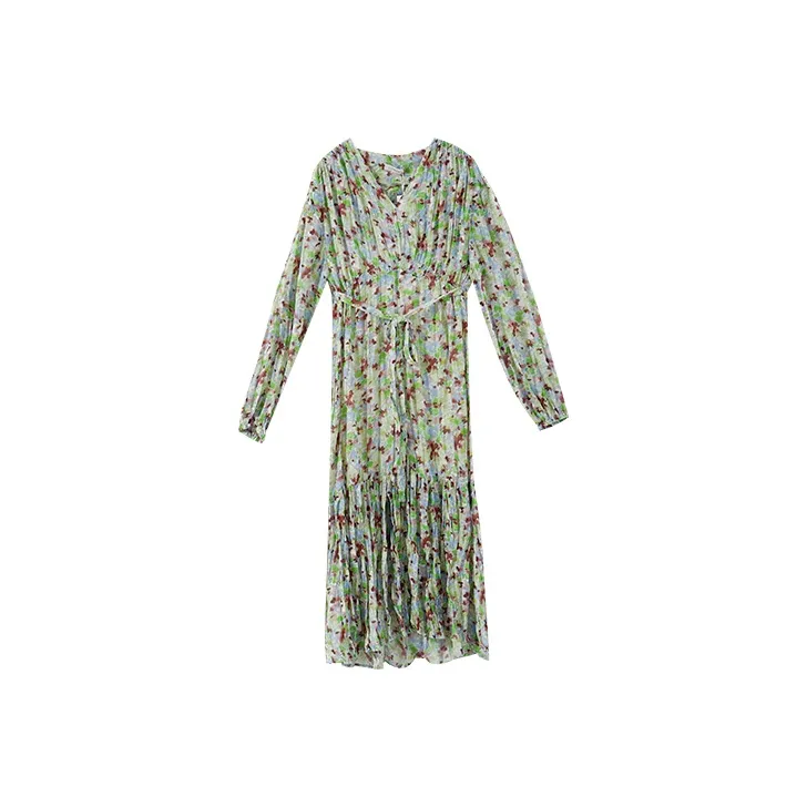 YUMOMO STAR Mid-Length Dress Blue Floral