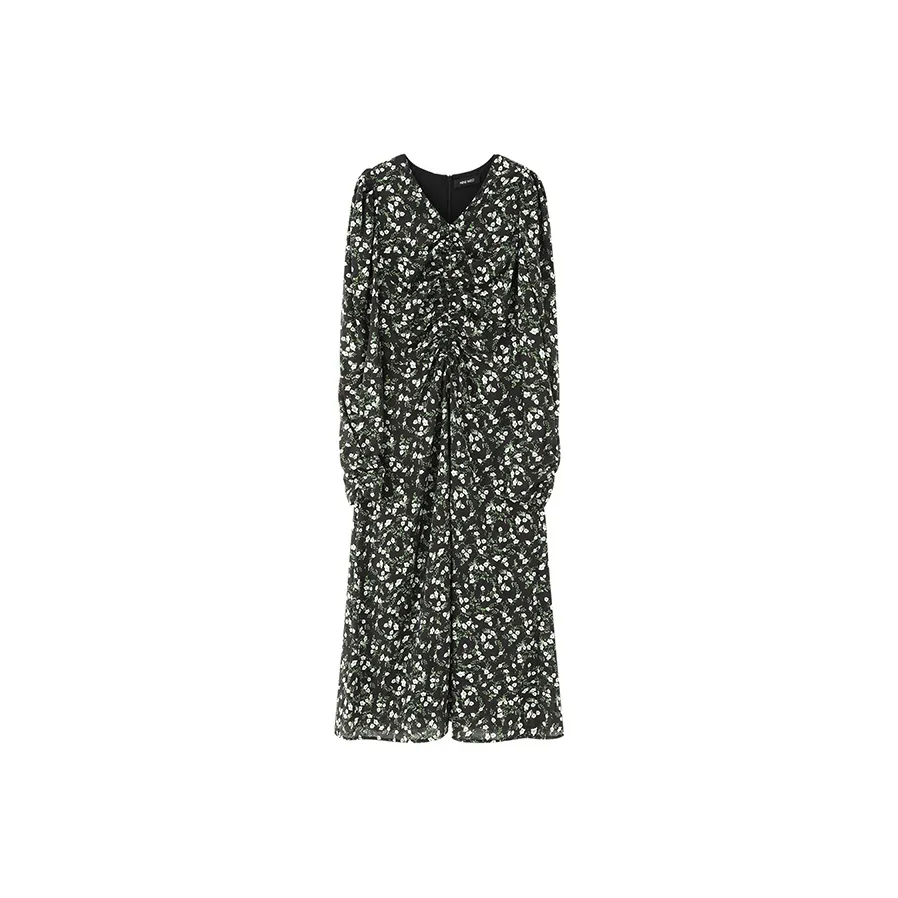 NINE WEST Long Sleeved Dress Women's Black Green