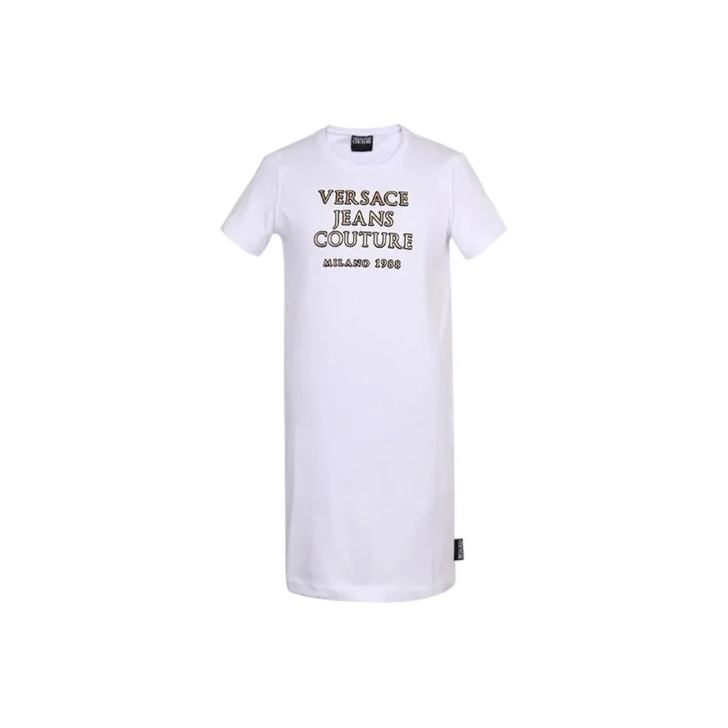 VERSACE JEANS COUTURE Short Sleeved Dresses Women's White