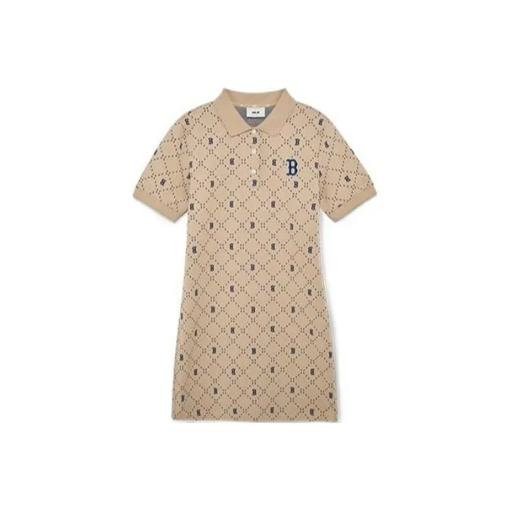 MLB Short Sleeved Dresses Women's Light Sandy Brown