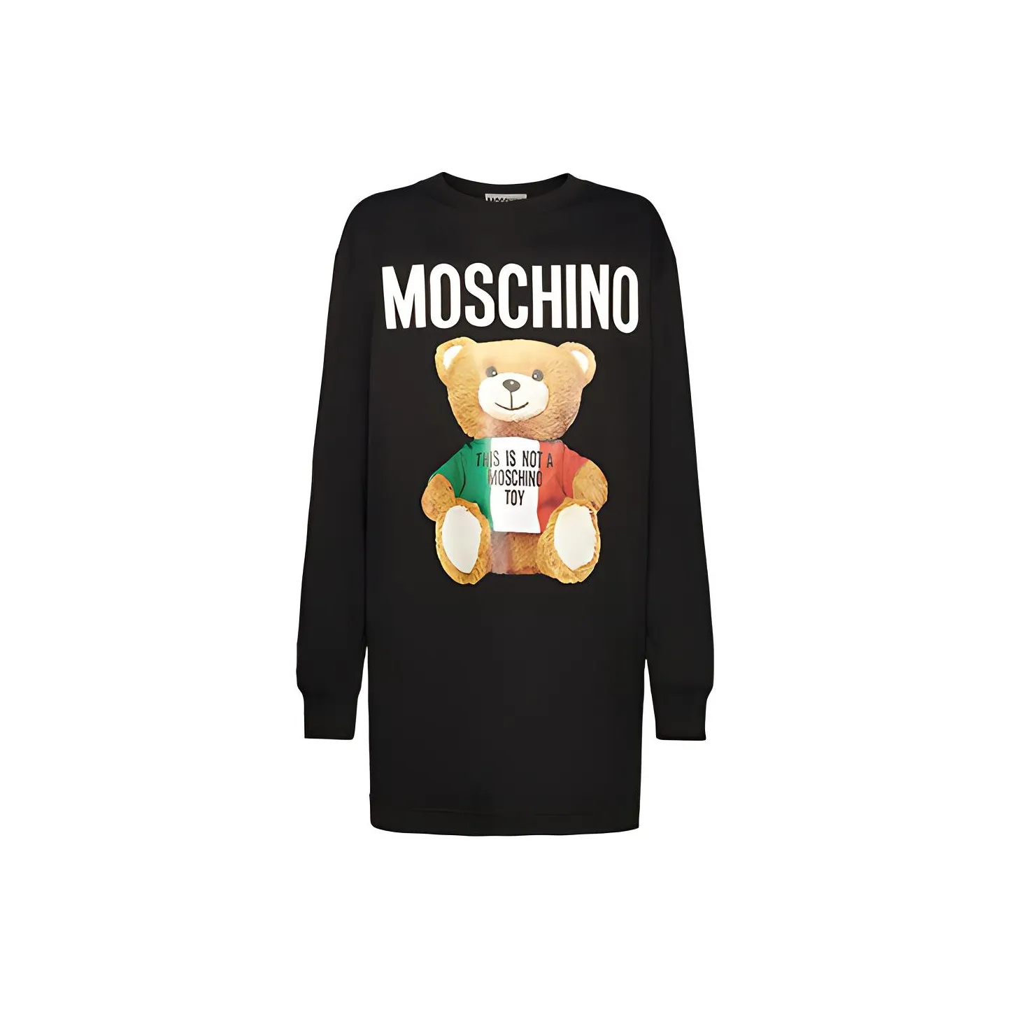 MOSCHINO Длинное платье с длинными рукавами женское черное