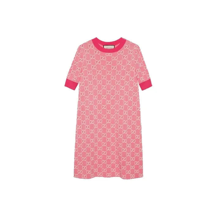 GUCCI Short Sleeved Dress Women's Pink