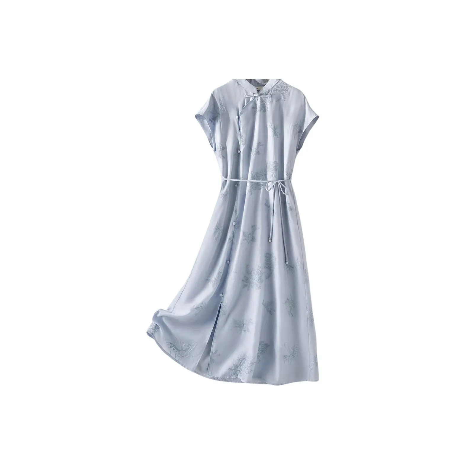 IHIMI SS24 Короткий рукав Платье Женское Синее