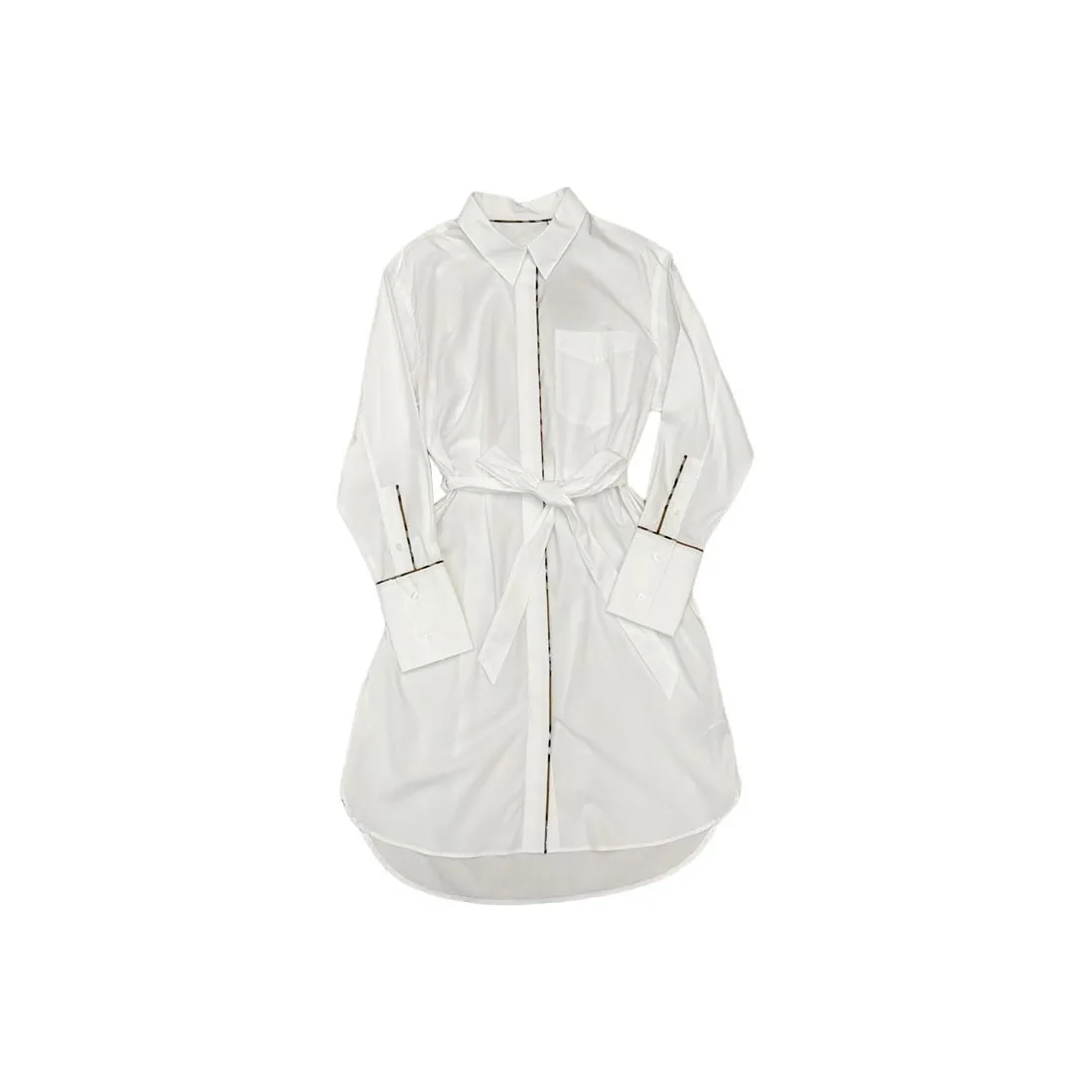 Burberry Длинное платье с длинными рукавами женское белое