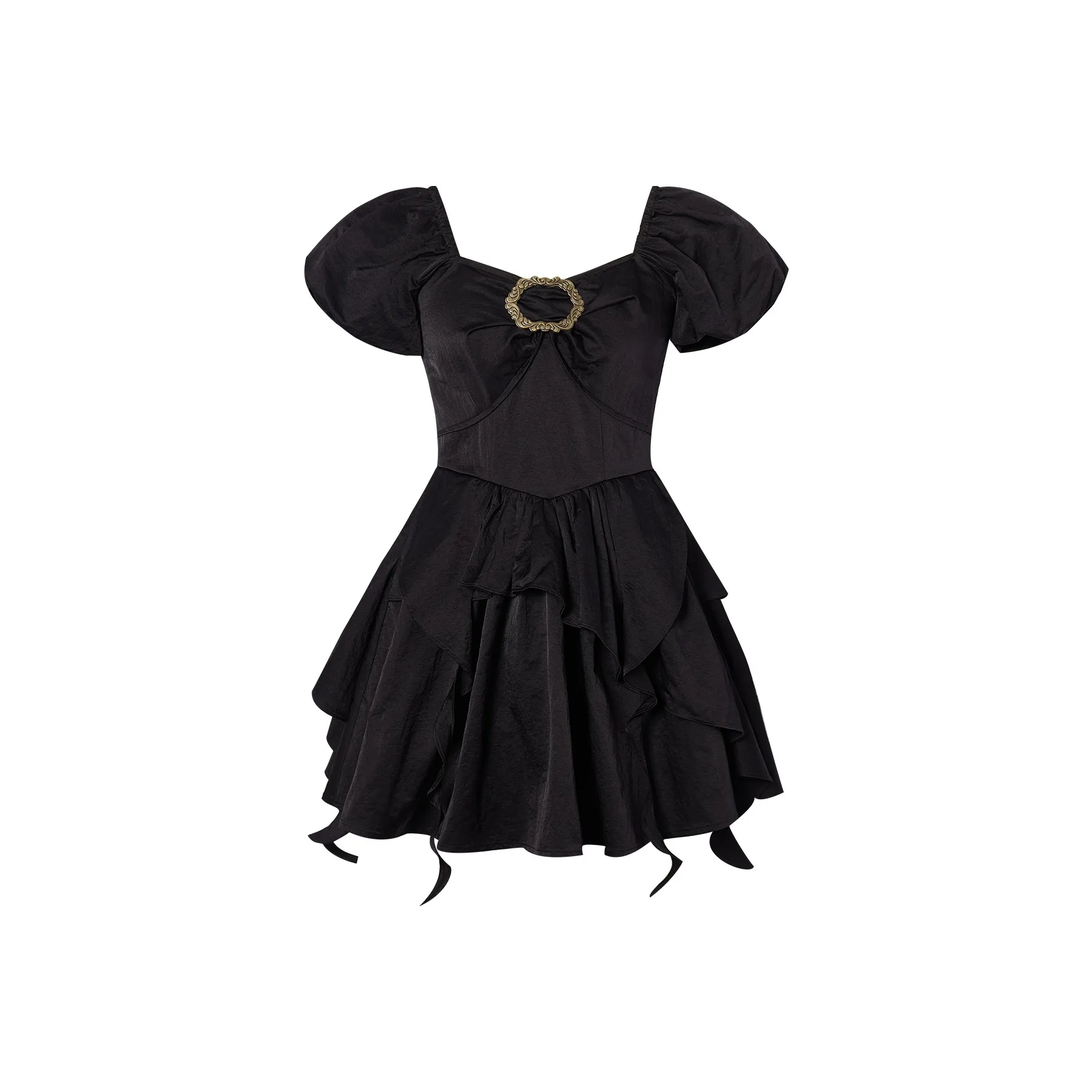 I'M ONE Короткий рукав Платье Лето Женское Черное