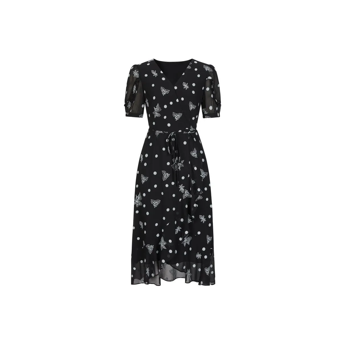 JZ. ANNAKRO Short Sleeved Dress Women's Floral Black