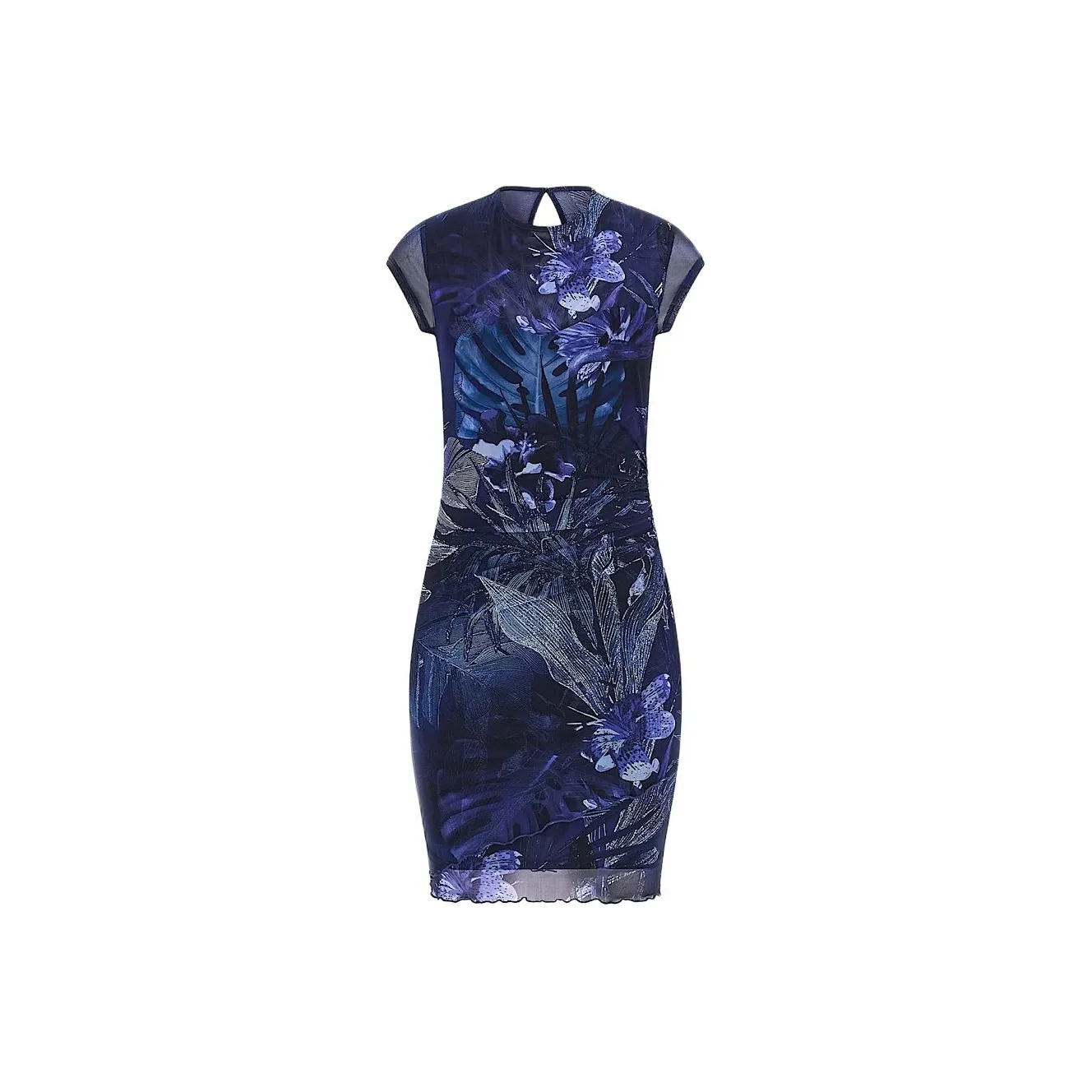 GUESS All Over Print Dress Short Sleeved Dresses Women's Blue