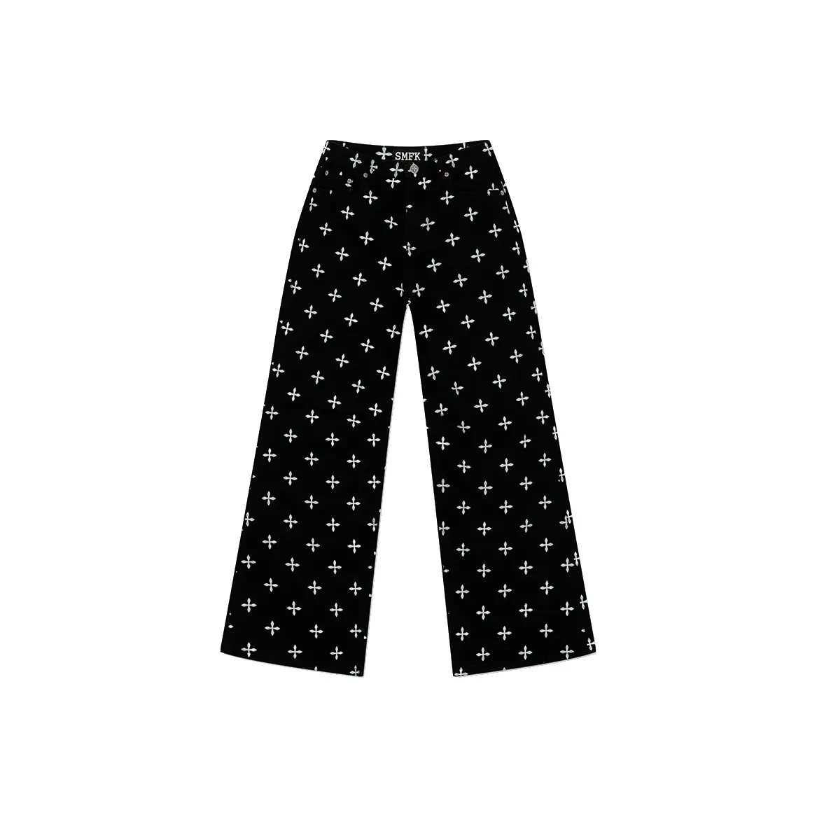 SMFK Jeans Unisex Black Floral Garden