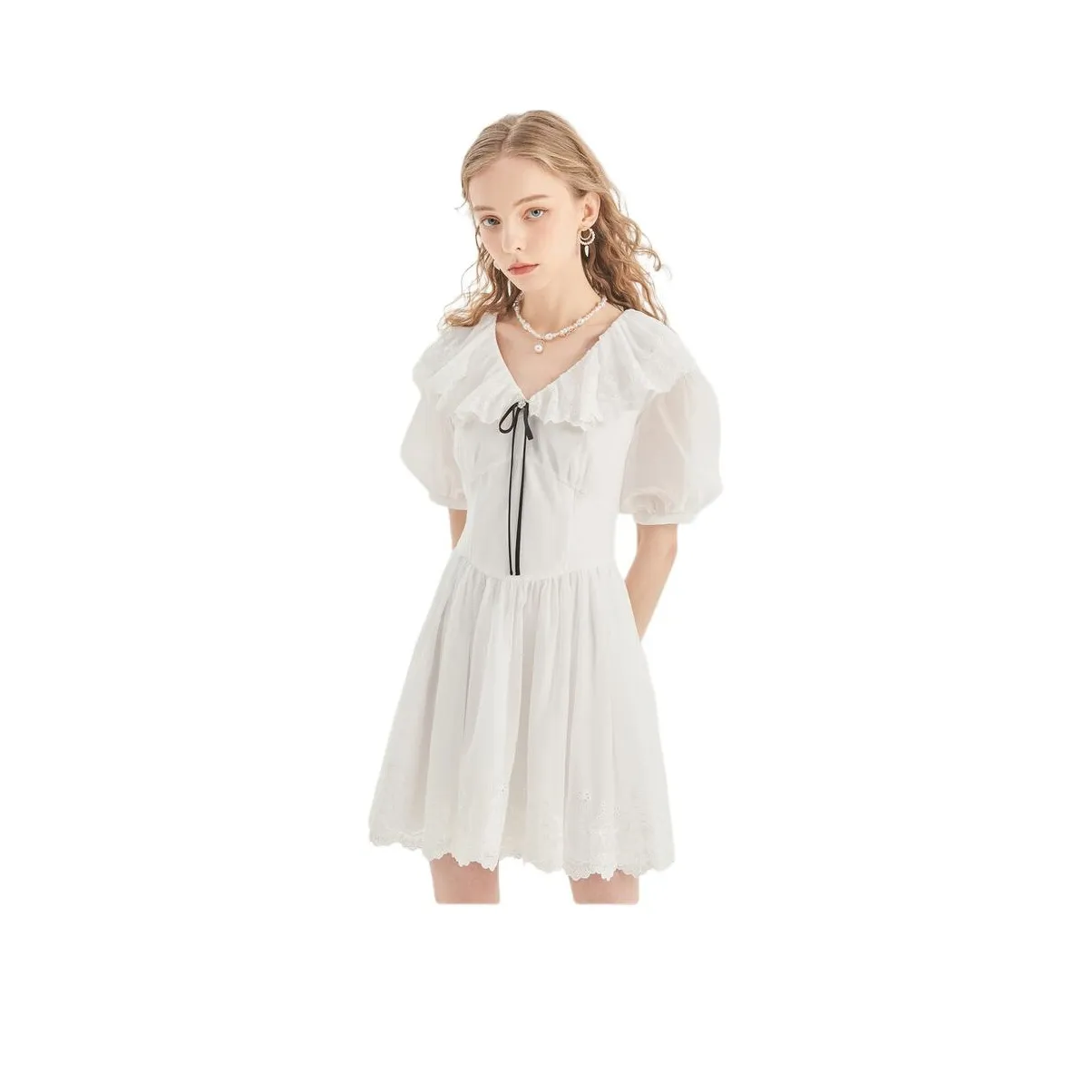 JORYAweekend Короткий рукав Платье Женское Белое