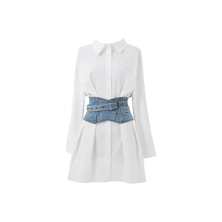 SOON FLOWER Long Sleeved Dress Women's White