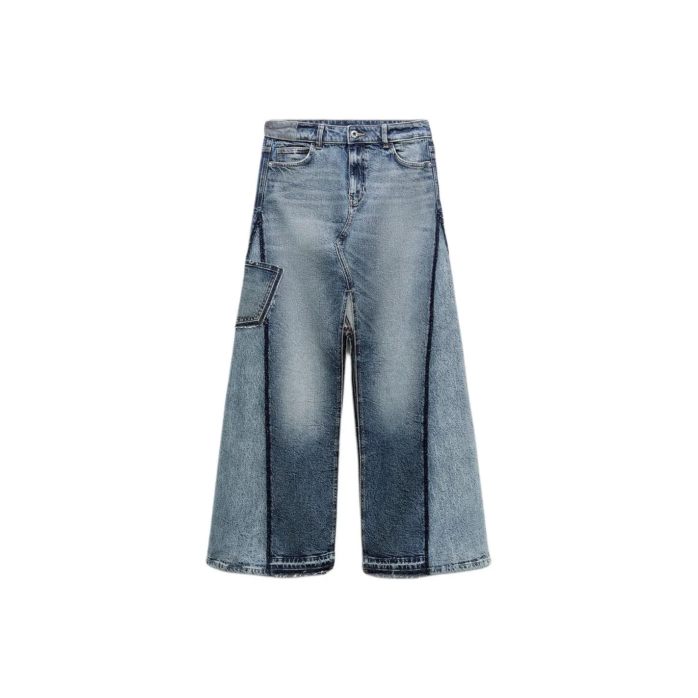 ZARA Denim Long Skirts Women's Medium Blue