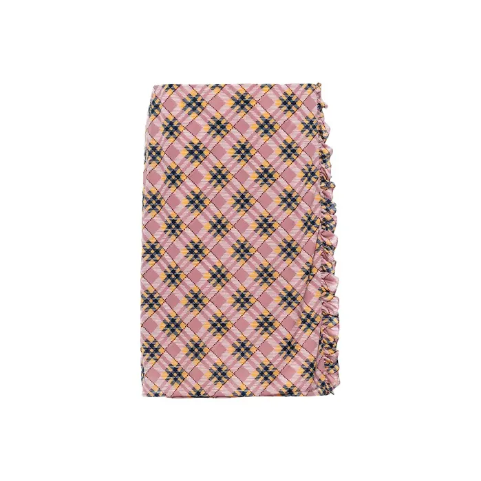 MIU MIU SS21 Knit Long Skirt Women's Pink Beige