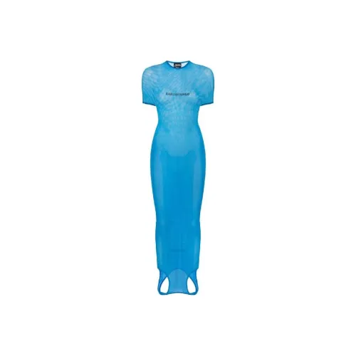 Jean Paul Gaultier Blue Женские Короткие Платья с Рукавами
